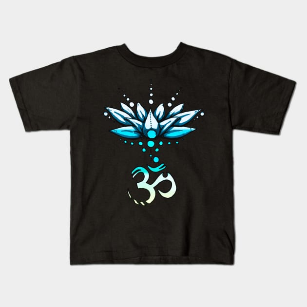 Ohm Lotus Flower. Kids T-Shirt by hybridgothica